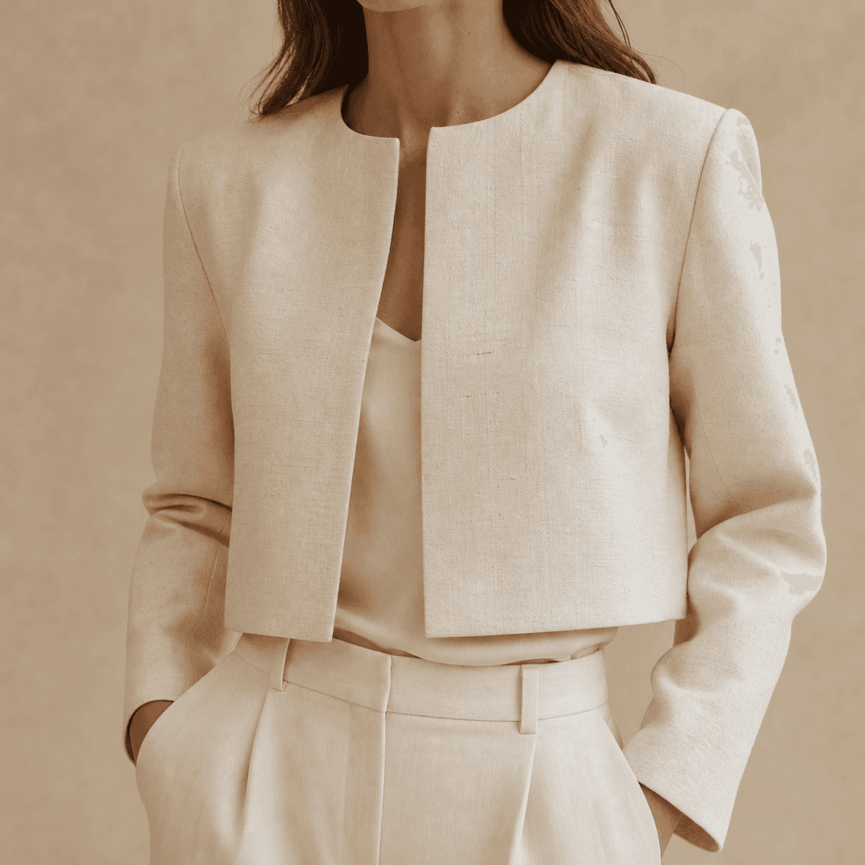 Chaqueta Crop Raw Silk